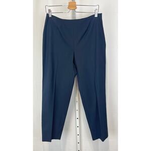 PIAZZA SEMPIONE Italy Audrey Flat Front Side Zip Ankle Pants Blue IT 48 US 12